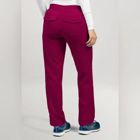 Women’s scrubs, Willow Brook Bella Pull On Cargo Pant, red wine color. Size S - Picture 2 of 6